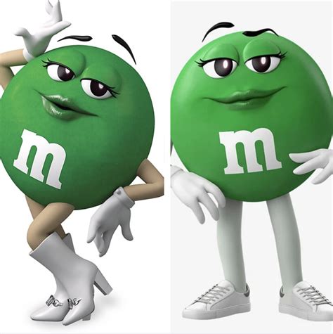 Jan 20, 2022 · The brown M&M’s heels have been lowered to a more sensible Alexis Neiers-esque kitten heel, while the green M&M’s signature go-go boots have been swapped out for non-descript white sneakers ... 